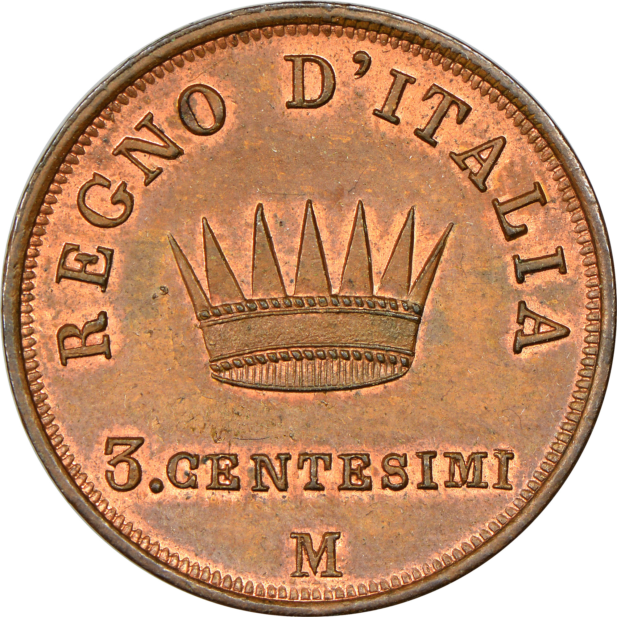 Italian States KINGDOM OF NAPOLEON 3 Centesimi C 2.2 Prices & Values