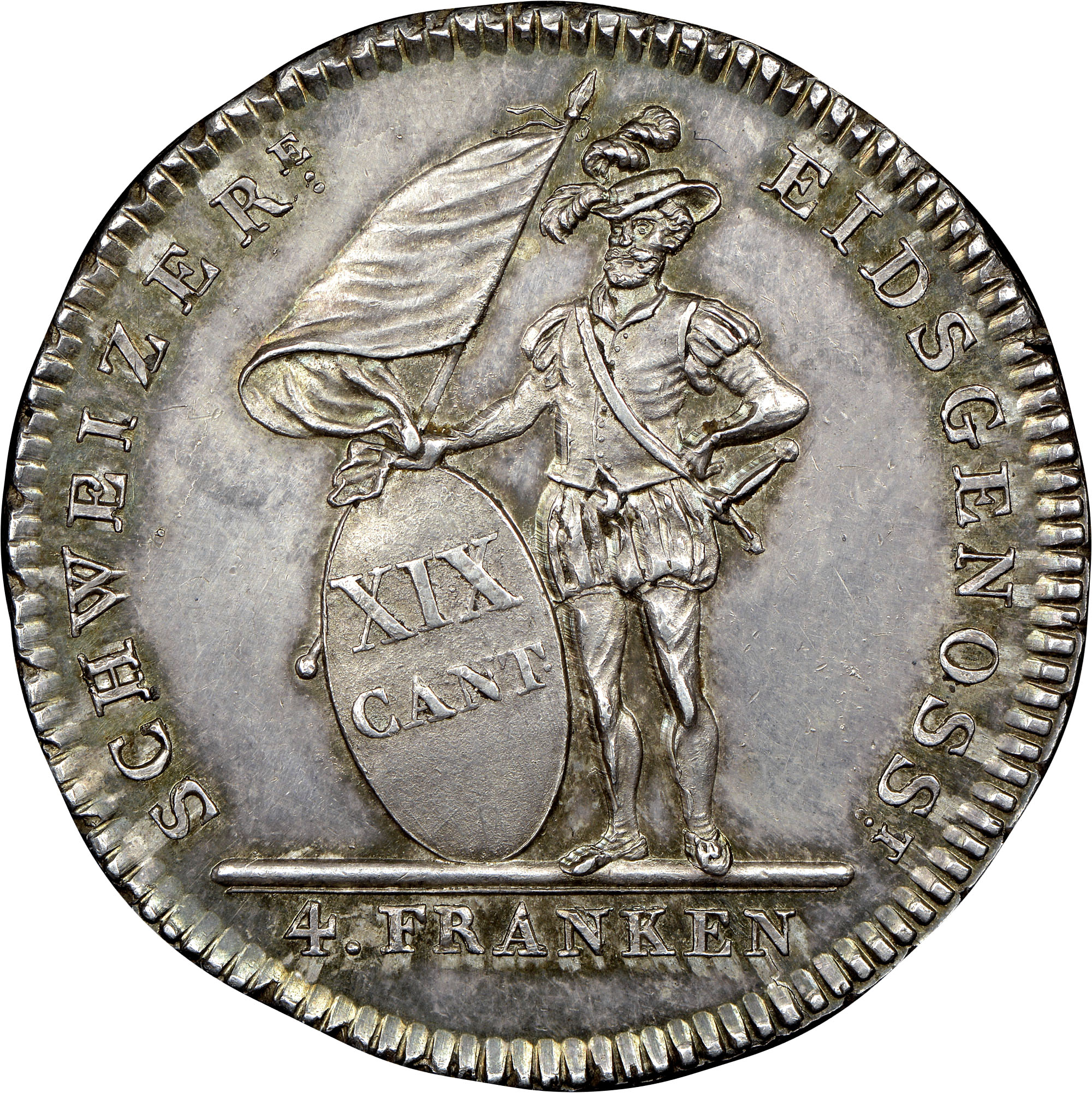 Swiss Cantons SOLOTHURN 4 Franken KM 73 Prices & Values | NGC