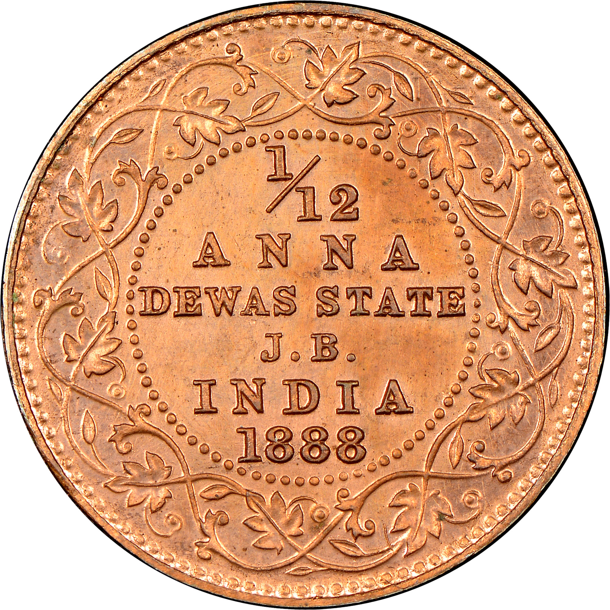 IndiaPrincely States DEWAS 1/12 Anna KM 11 Prices & Values NGC