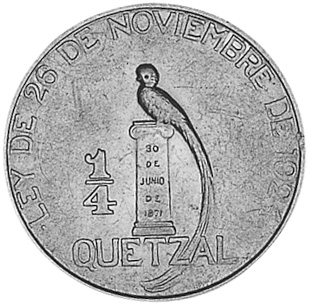 標本 Guatemala Pantodinus klugi 42mm Guatemala 1/4 Quetzal KM