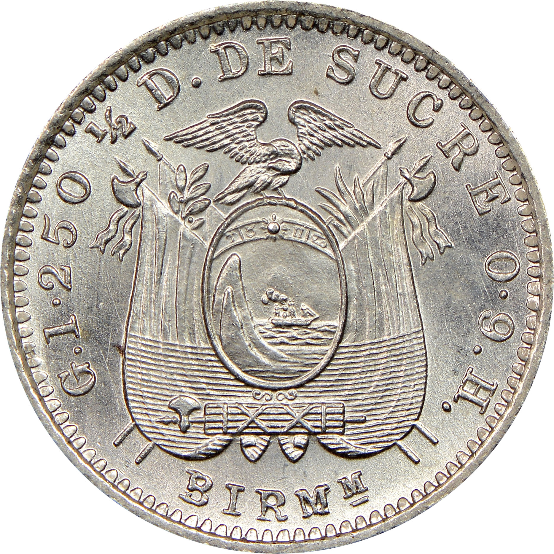Ecuador 1/2 Decimo KM 55.2 Prices & Values | NGC