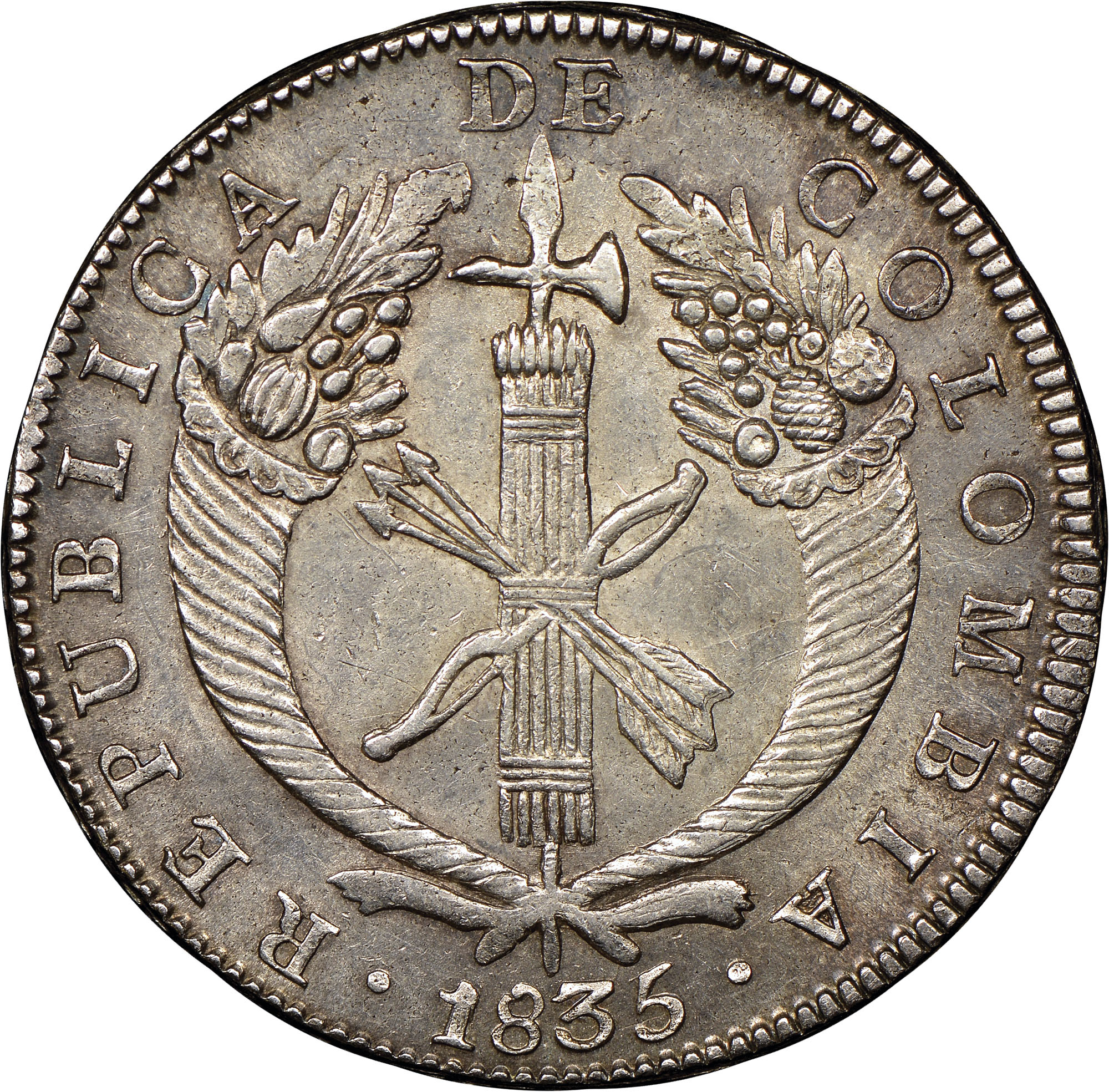 Colombia 8 Reales KM 89 Prices & Values | NGC