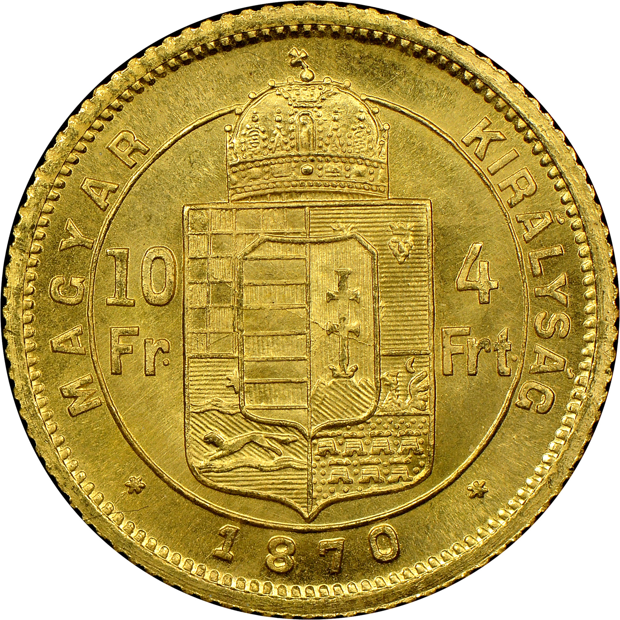 Hungary 4 Forint 10 Francs KM 454.2 Prices & Values | NGC