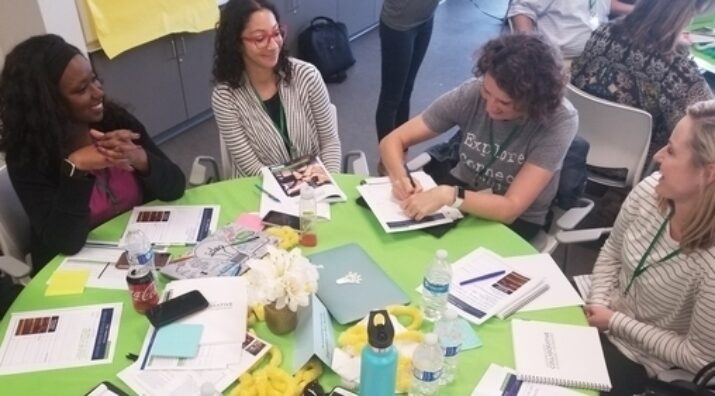 TLC participants collaborate around post-conference next steps.