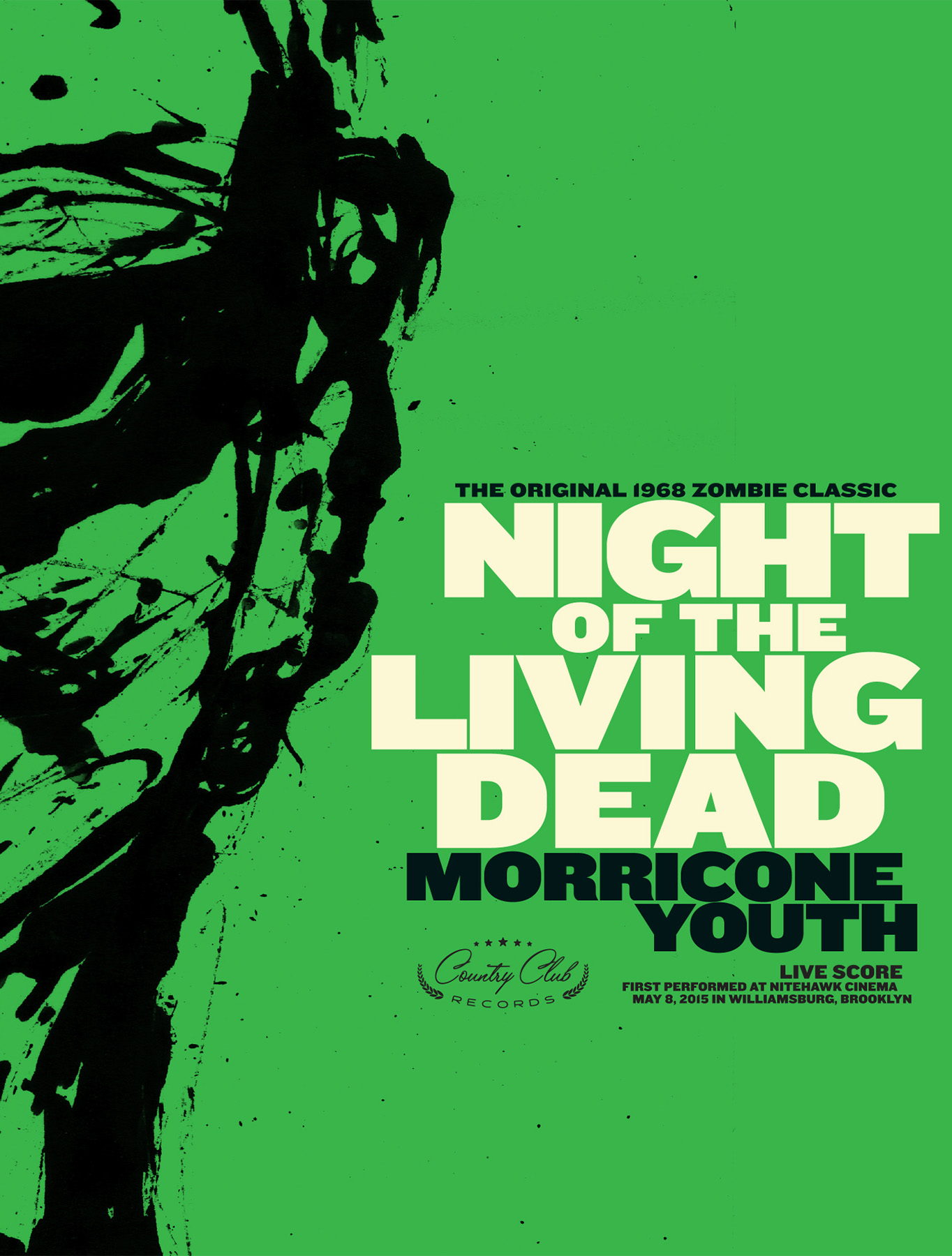 Poster for Morricone Youth live score with Night of the Living Dead