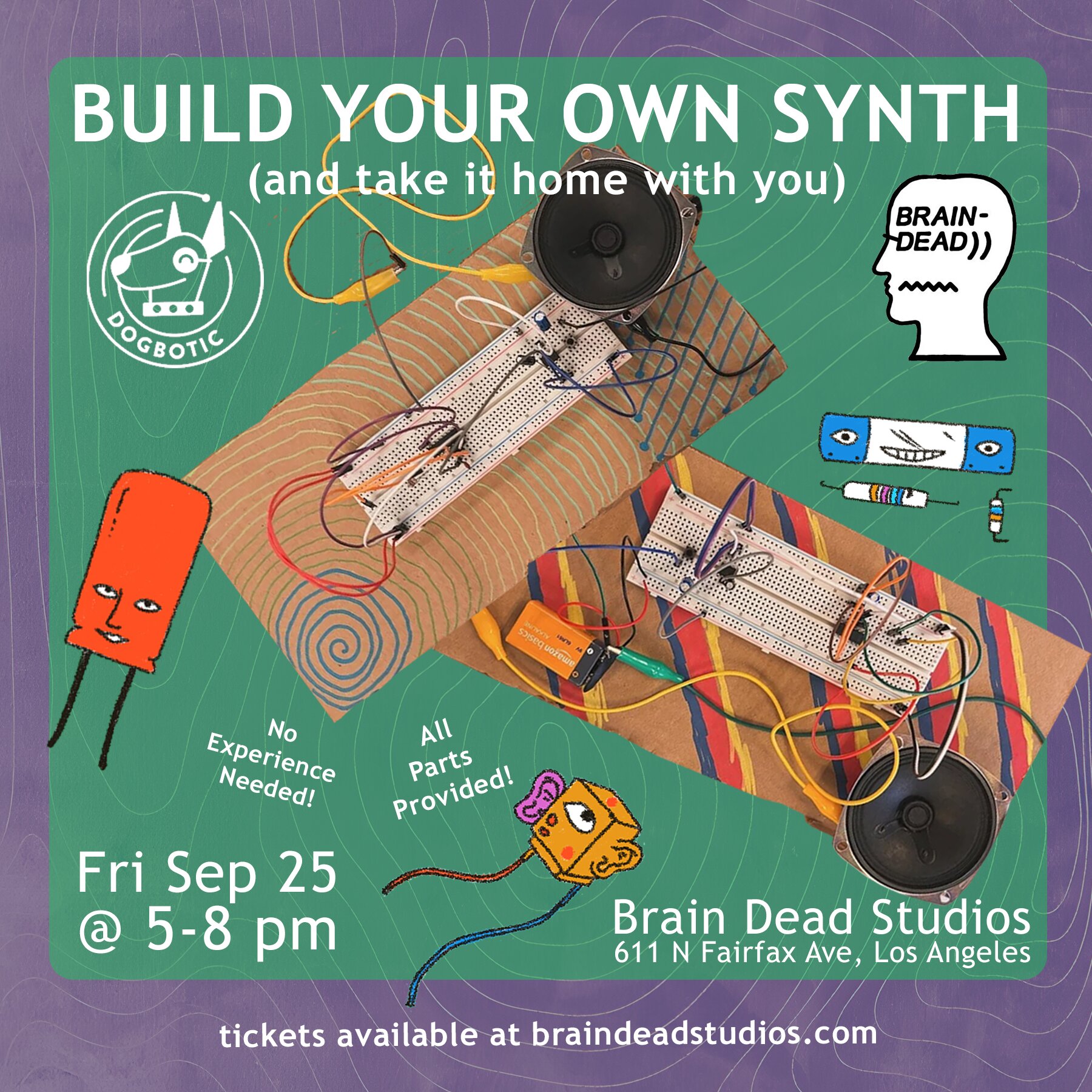 Poster for BUILD YOUR OWN SYNTH @ Brain Dead Studios