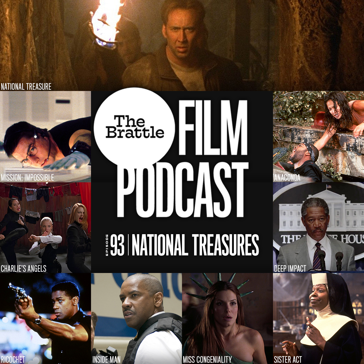 collage graphic with poster images from some of the films discussed in this episode of our podcast