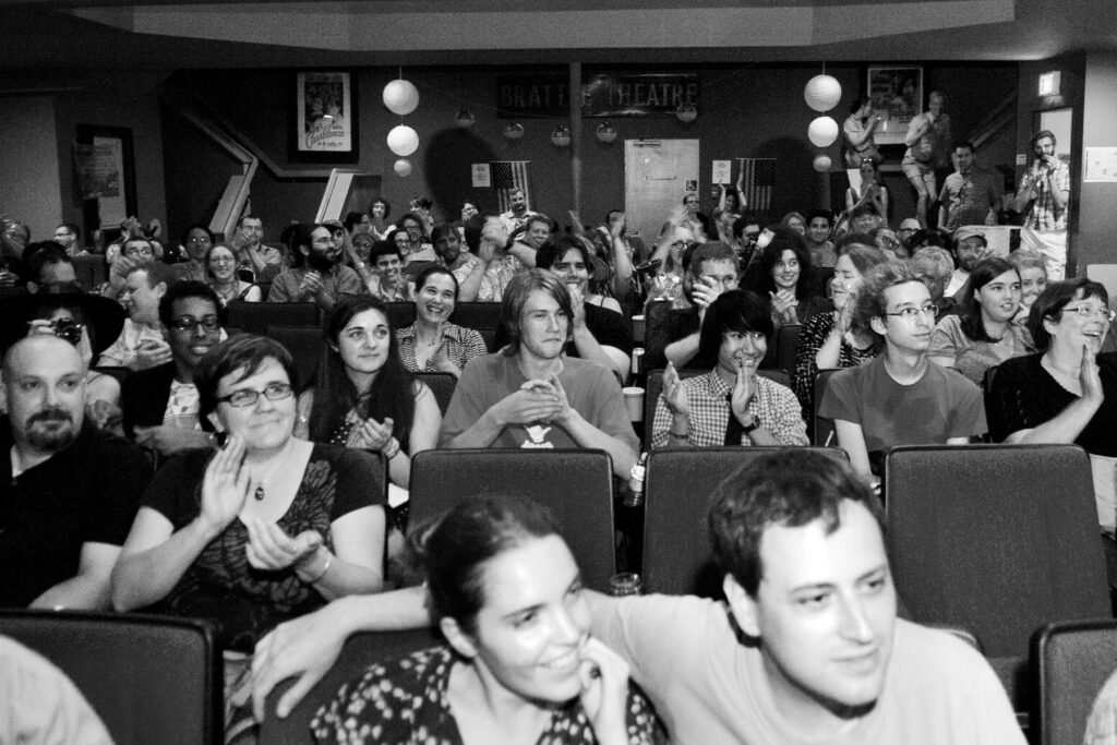 A 2012 Brattle audience enjoys the signature Trailer Treats program.
