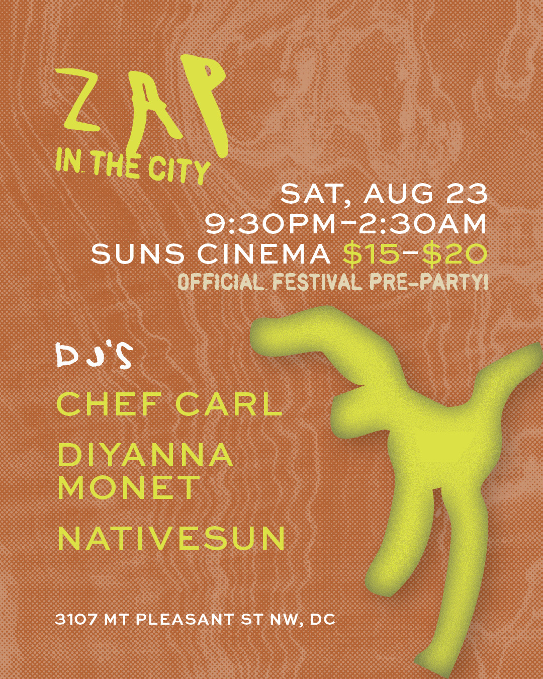 Poster for ZAP: IN THE CITY (TICKETS AVAILABLE AT SHOWTIME UPON ENTRY)