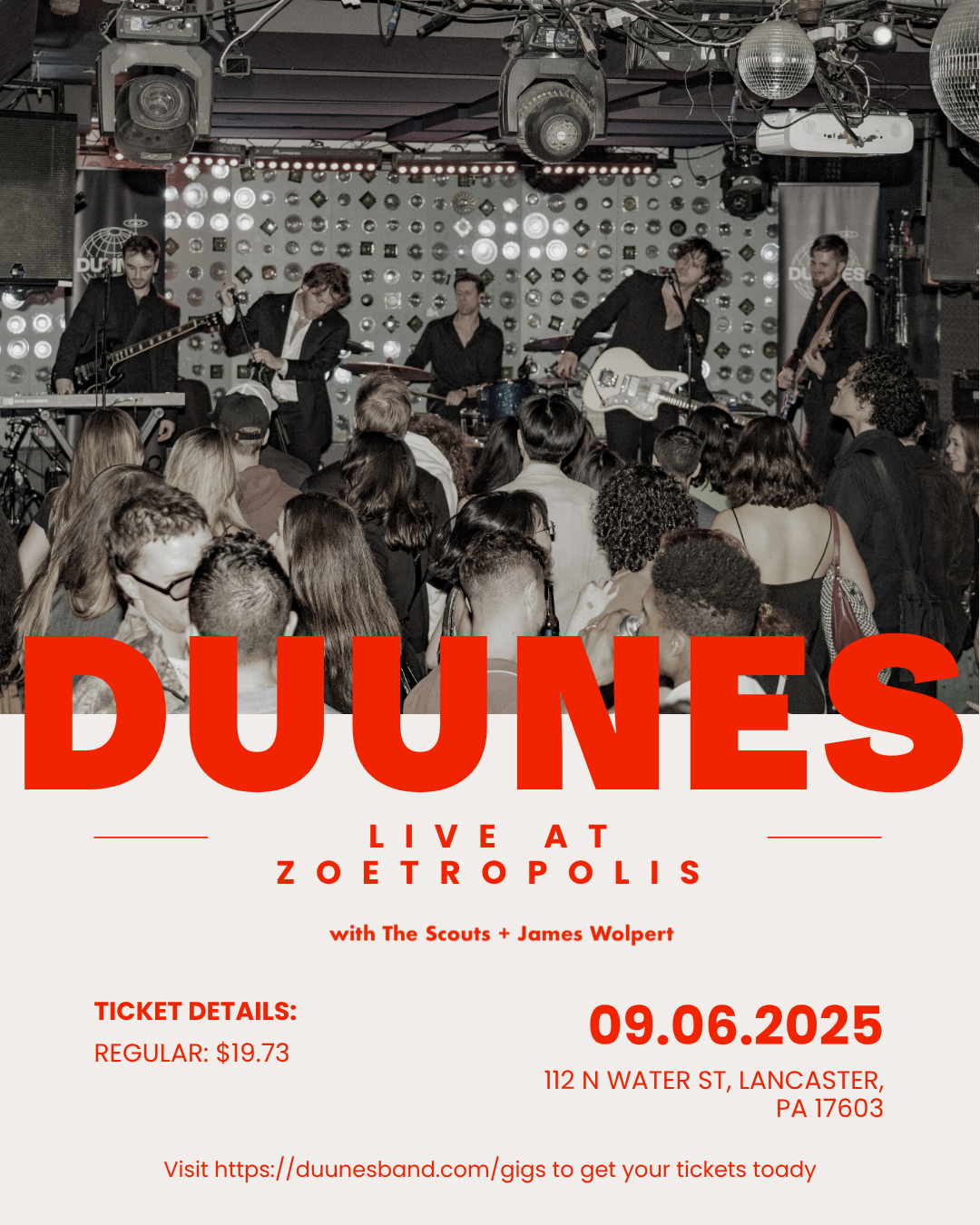 Poster for DUUNES w/the Scouts and James Wolpert