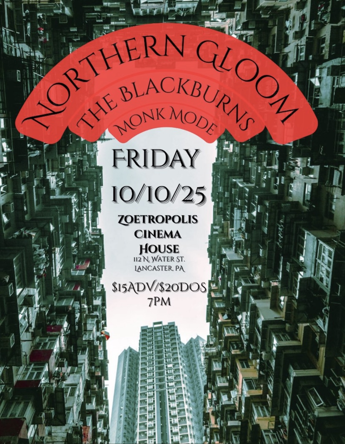 Poster for Northern Gloom w/The Blackburns & Monk Mode