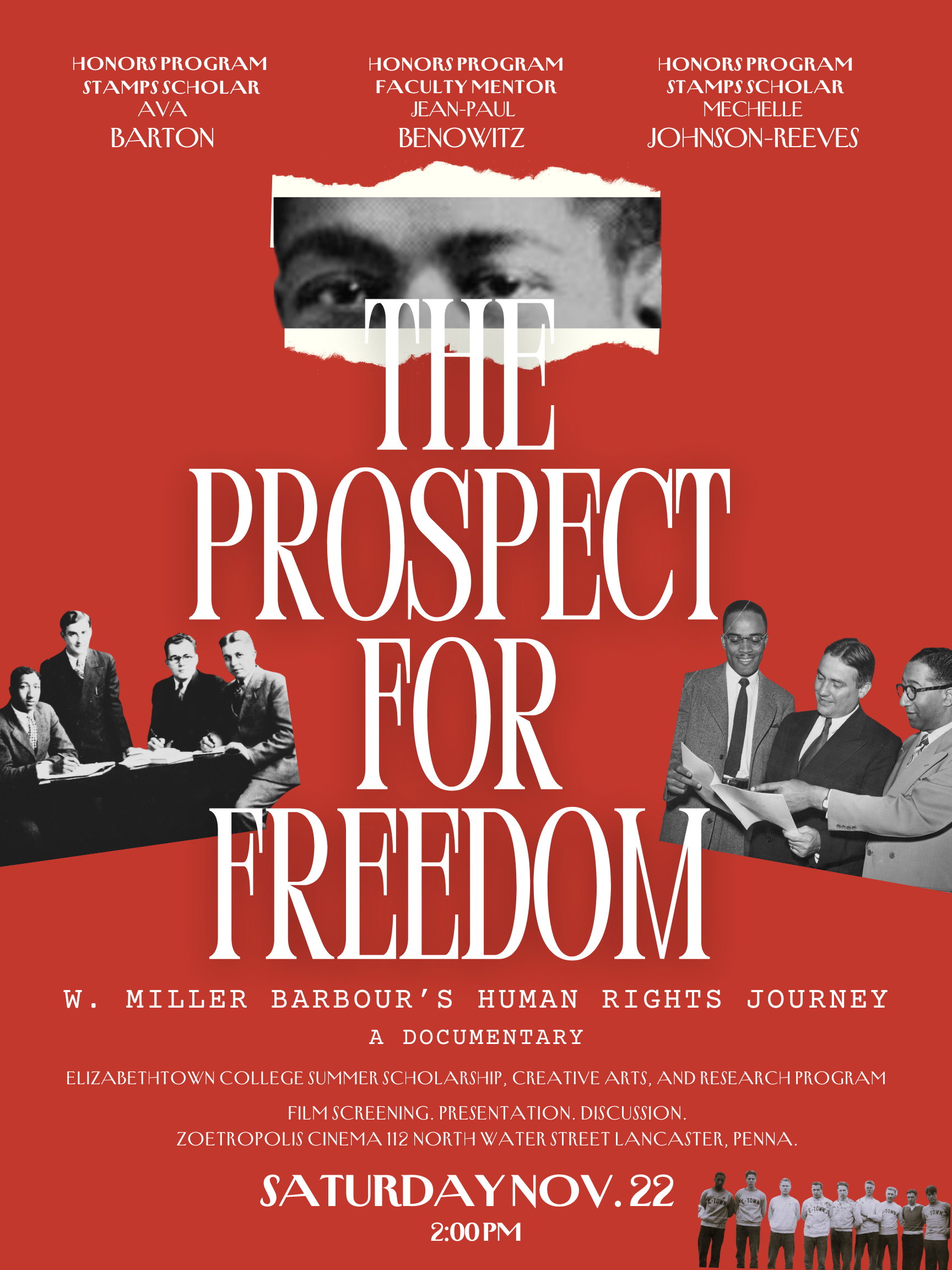 Poster for The Prospect for Freedom: W. Miller Barbour’s Human Rights Journey