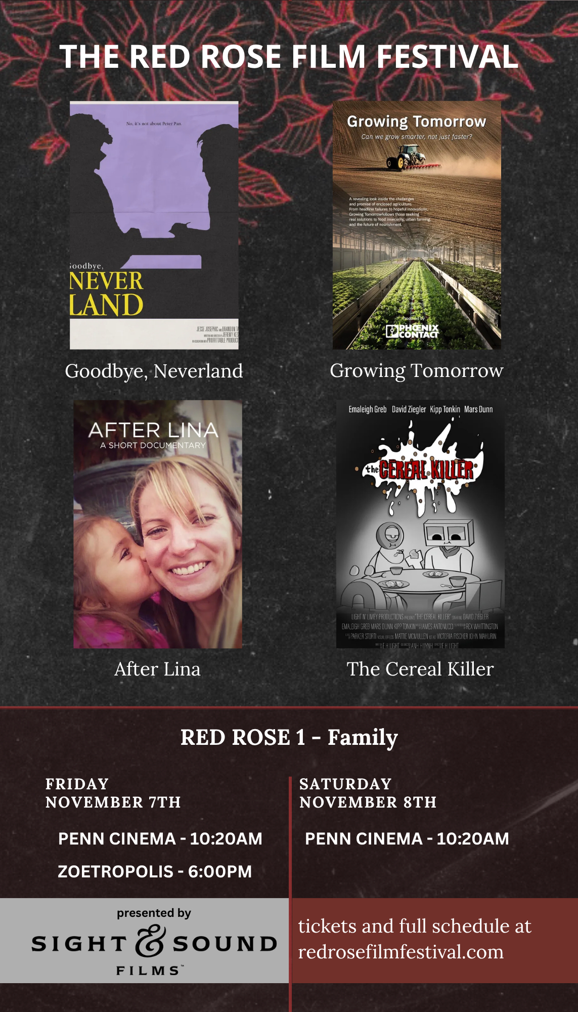 Poster for Red Rose Film Festival 2025 Block 1