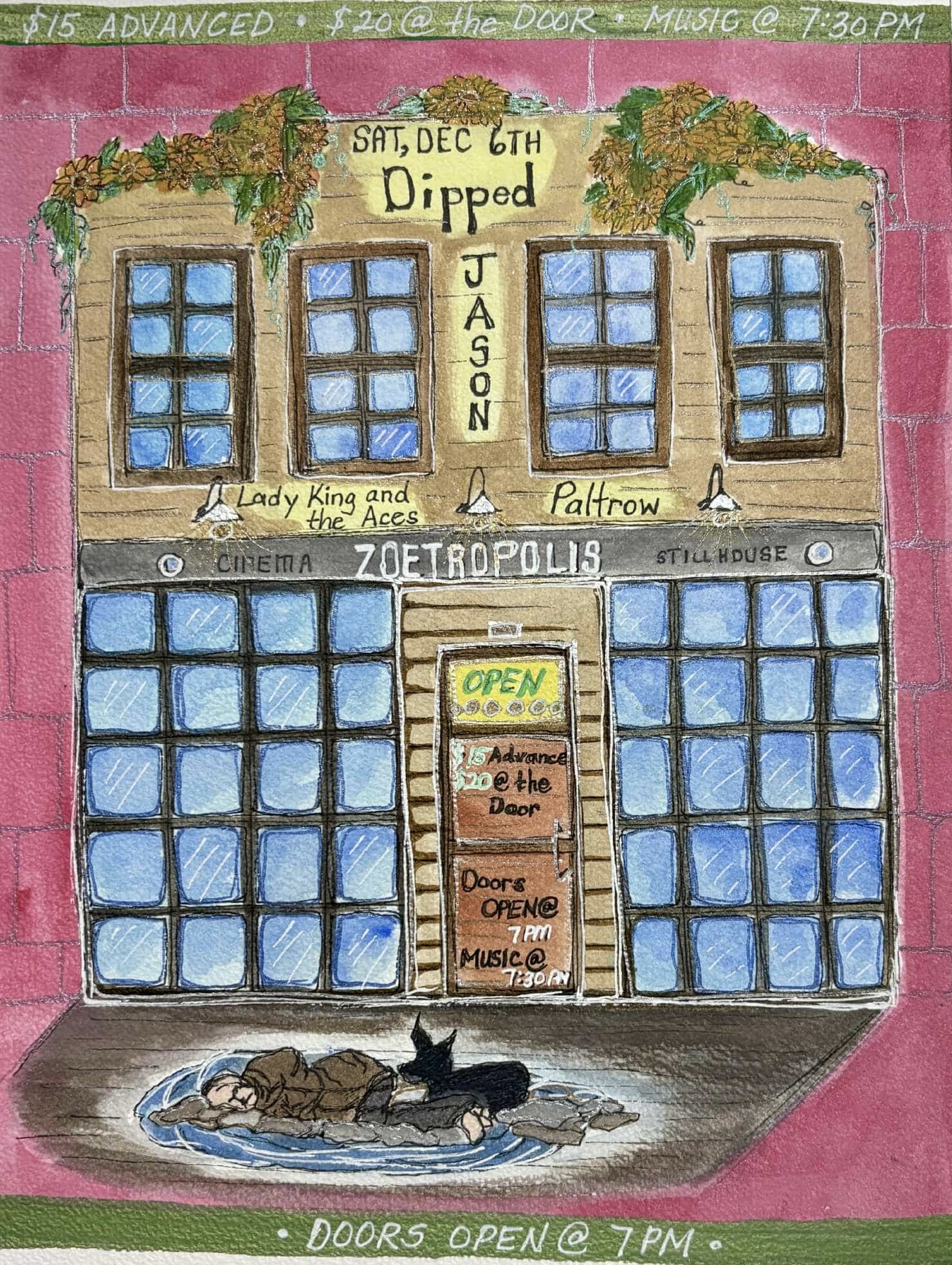 Poster for Dipped // JASON // Lady King and the Aces // Paltrow