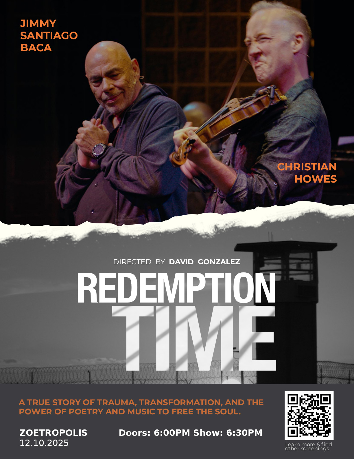 Poster for Redemption & Transformation: A Night of Film, Music, and Poetry