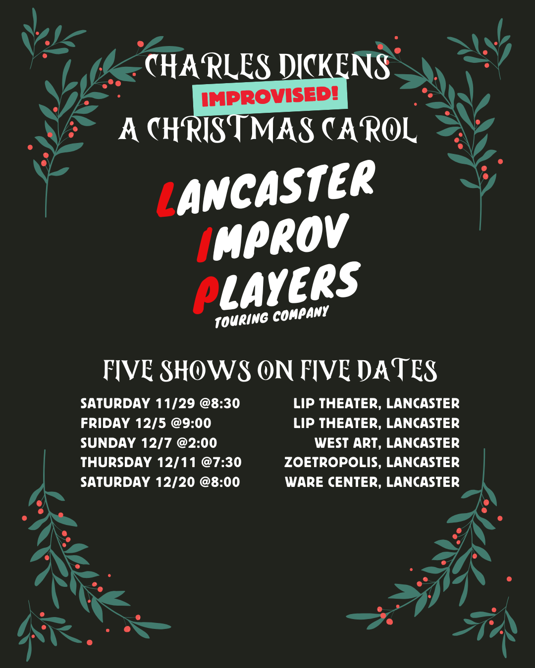 Poster for Charles Dickens Improvised A Christmas Carol