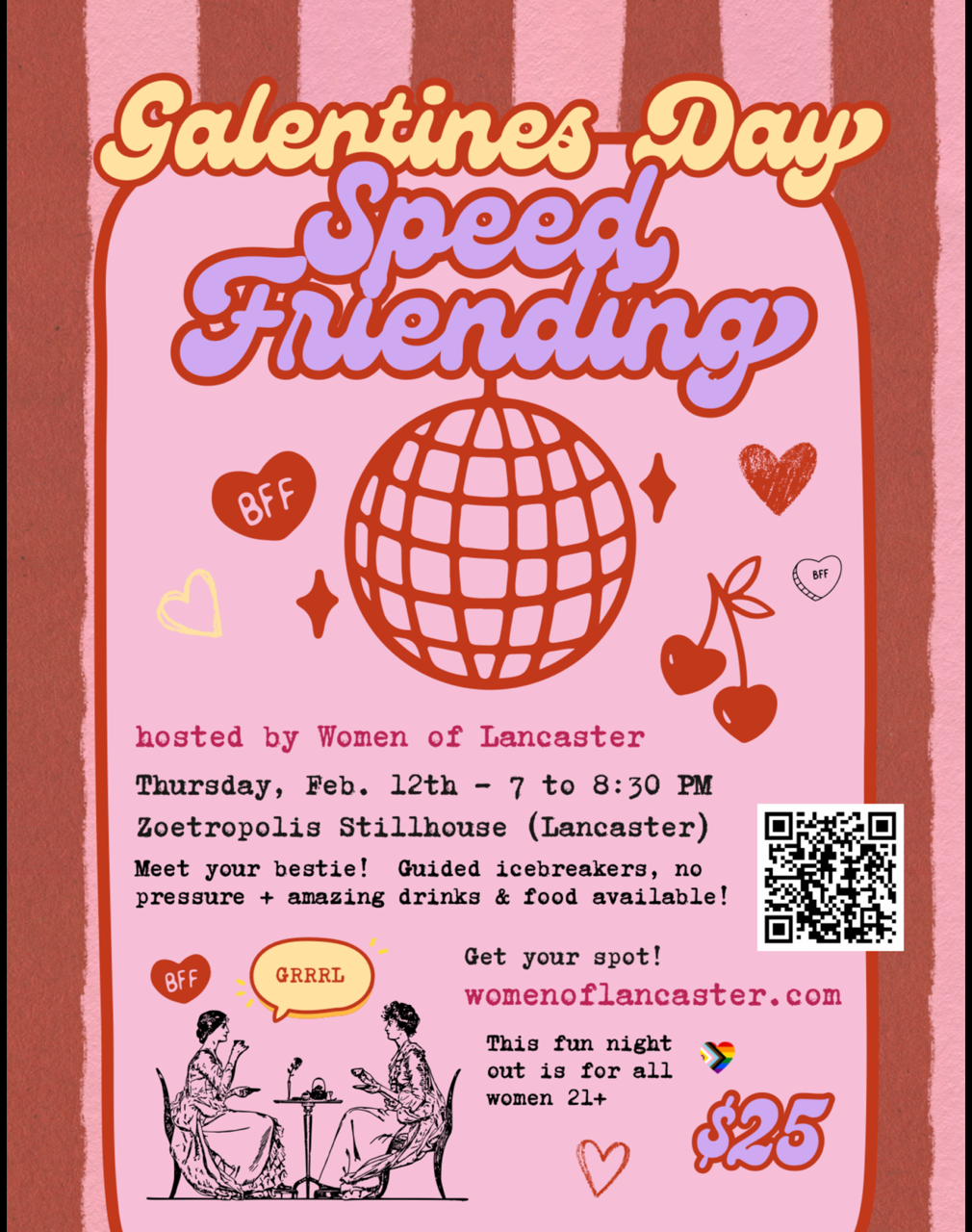 Poster for Galentine’s Day Speed Friendship