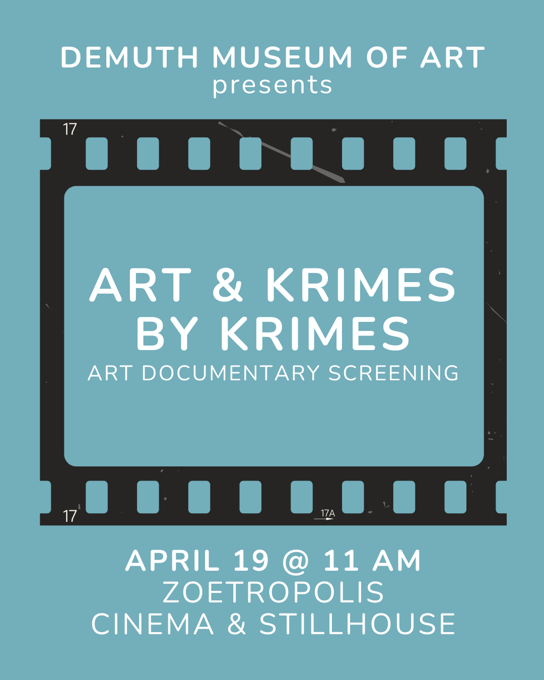 Poster for Demuth Museum of Art Presents: Art & Krimes by Krimes