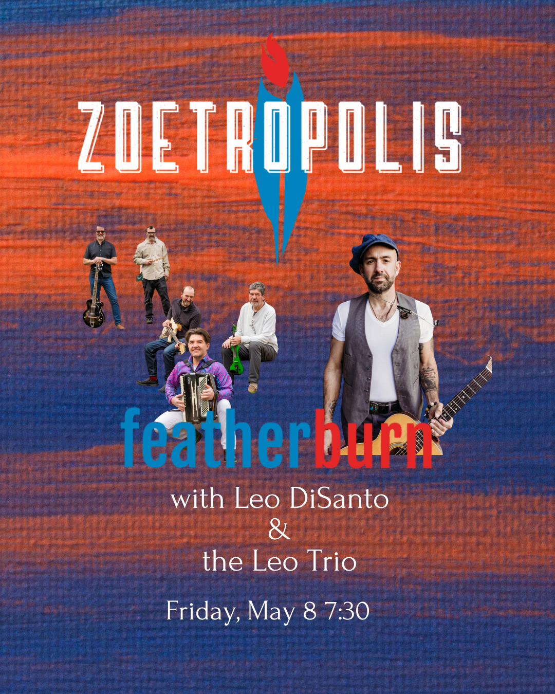 Poster for Featherburn with Leo DiSanto & The Leo Trio