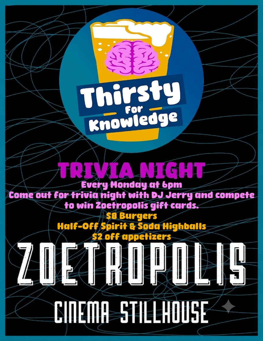 Poster for Thirsty for Knowledge Trivia Night