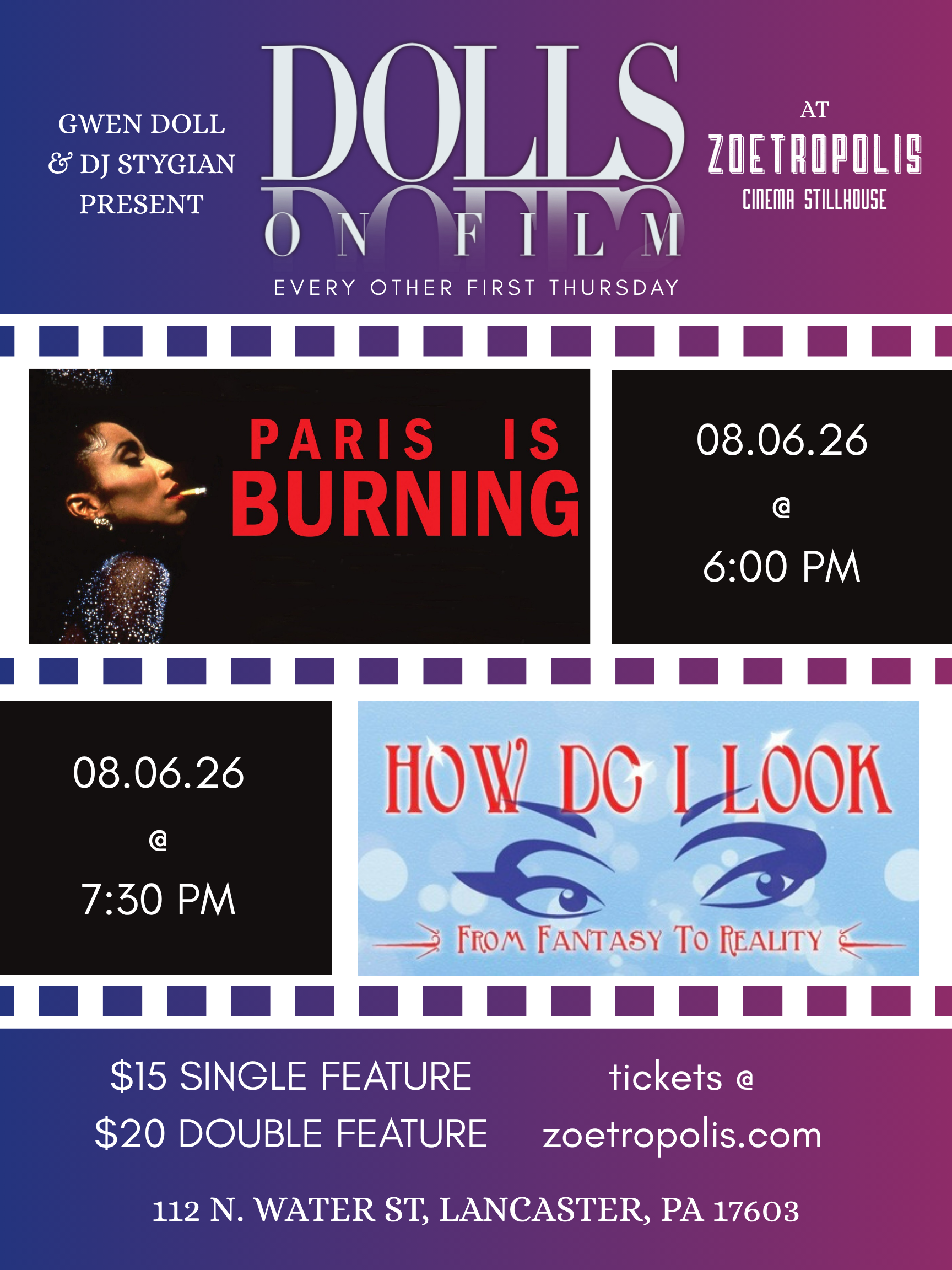 Poster for Dolls on Film: Paris Is Burning & How Do I Look?