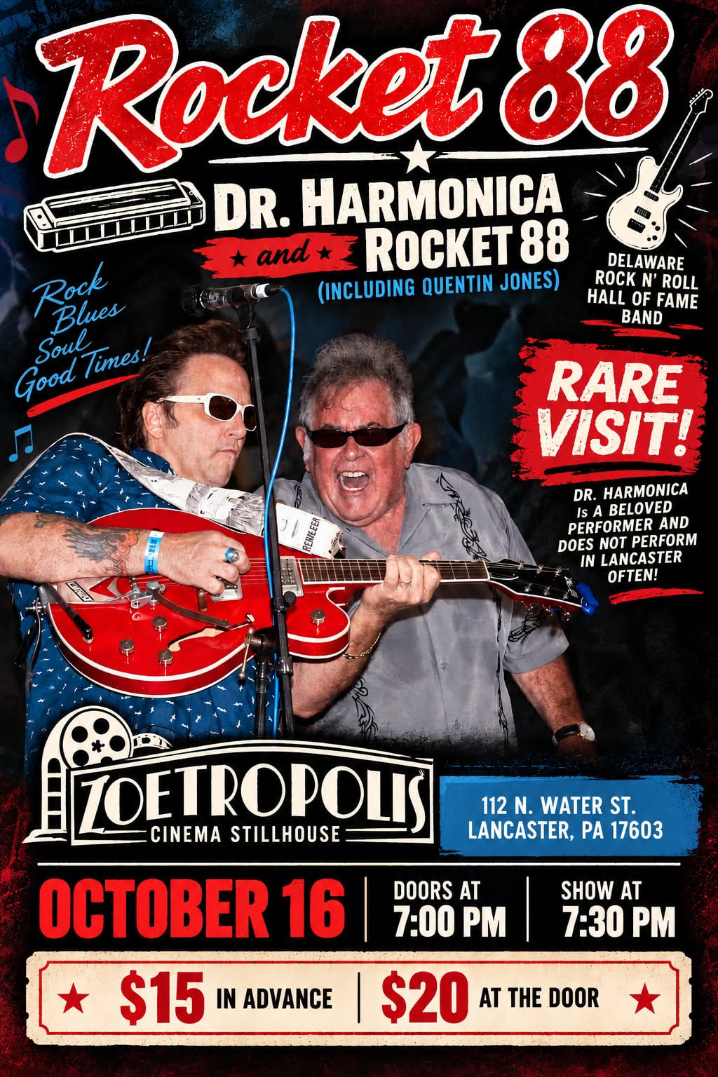 Poster for Dr. Harmonica & Rockett 88