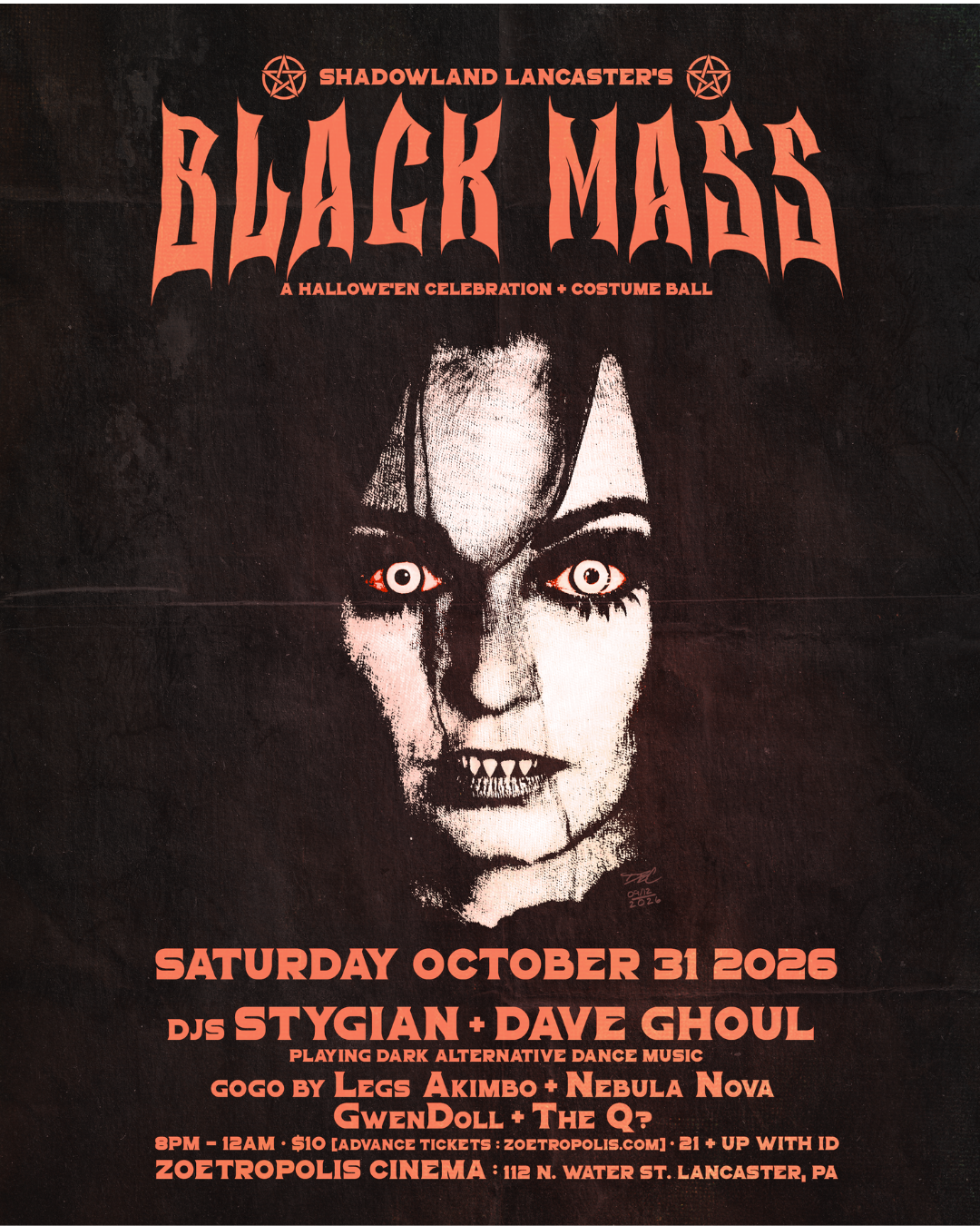 Poster for Shadowland: Black Mass Halloween Celebration