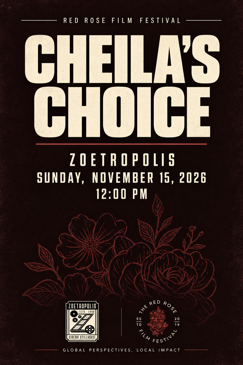Poster for 2026 Red Rose Film Festival: Cheila’s Choice
