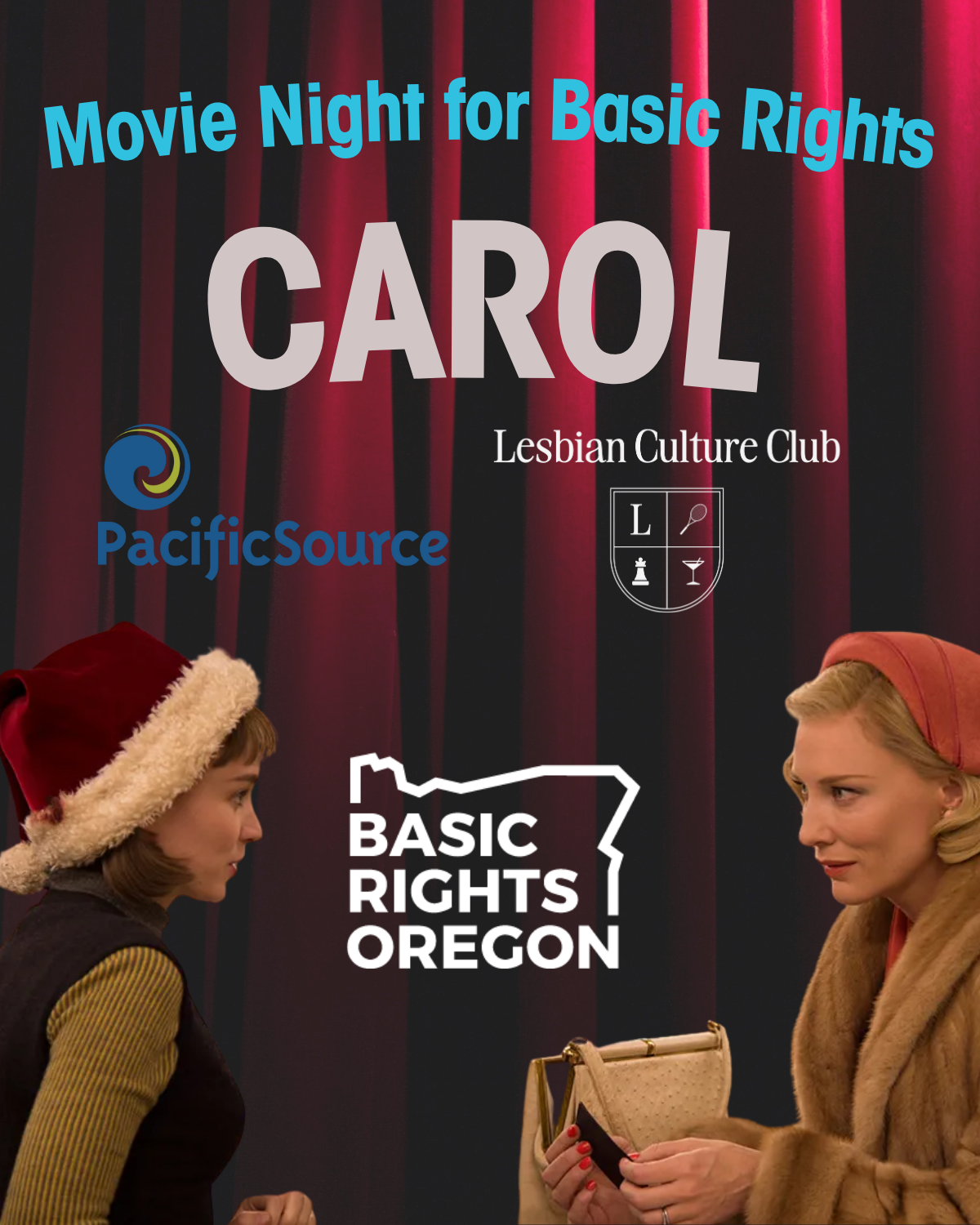 Poster for Carol // Movie Night for Basic Rights