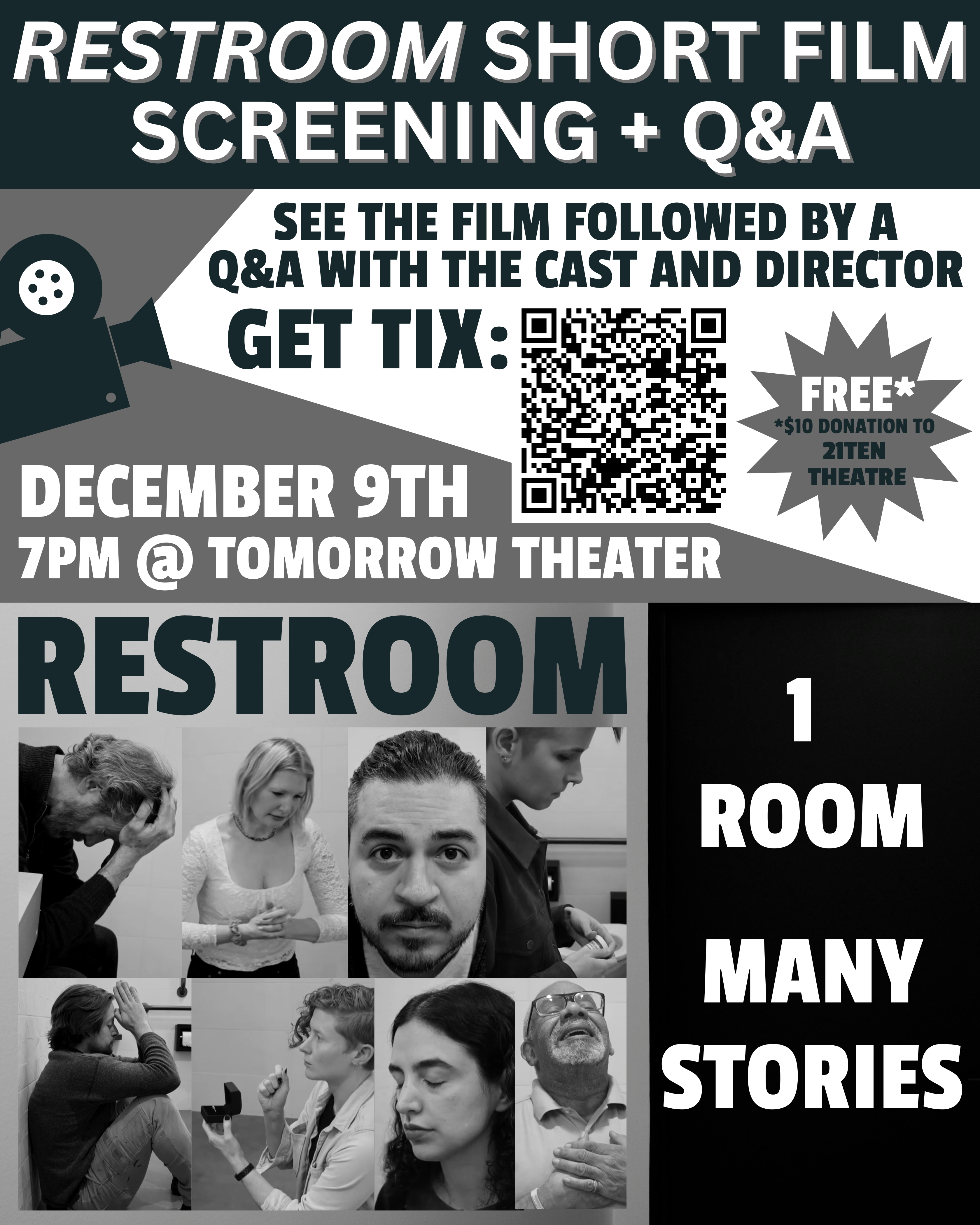 Poster for RESTROOM // short film screening and Q&A
