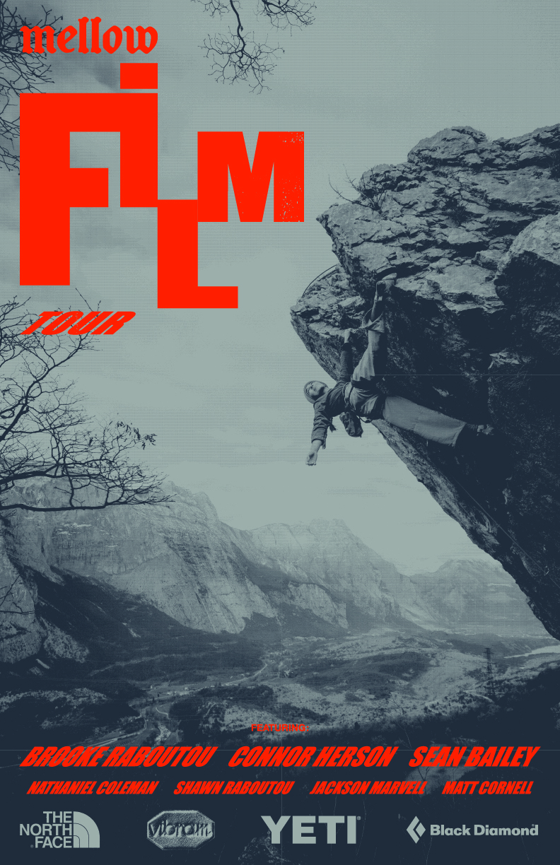 Poster for Mellow Film Tour // Portland Area Climbers Coalition