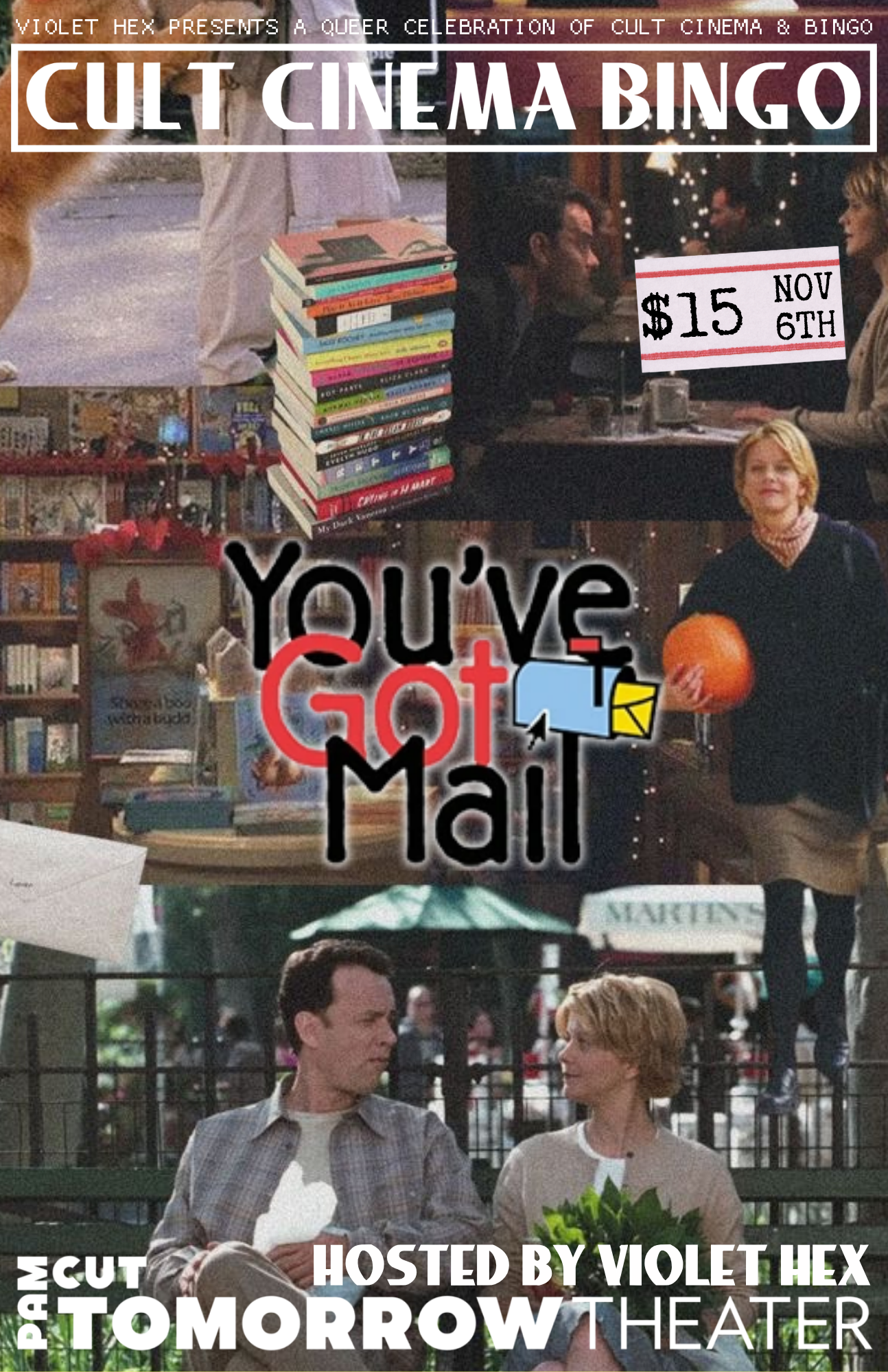 Poster for You’ve Got Mail Movie Bingo w/ Violet Hex