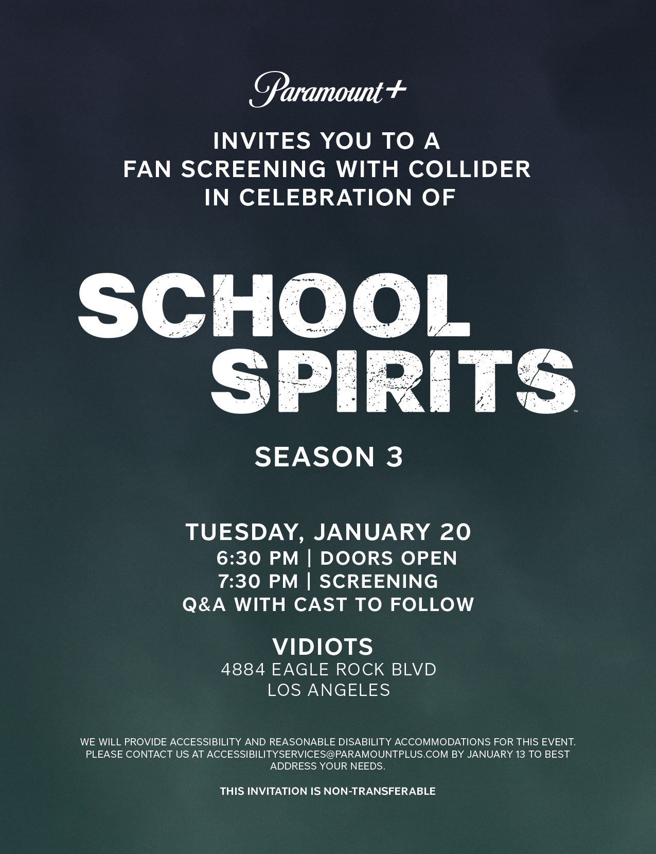 Poster for School Spirits Season 3: Fan Screening