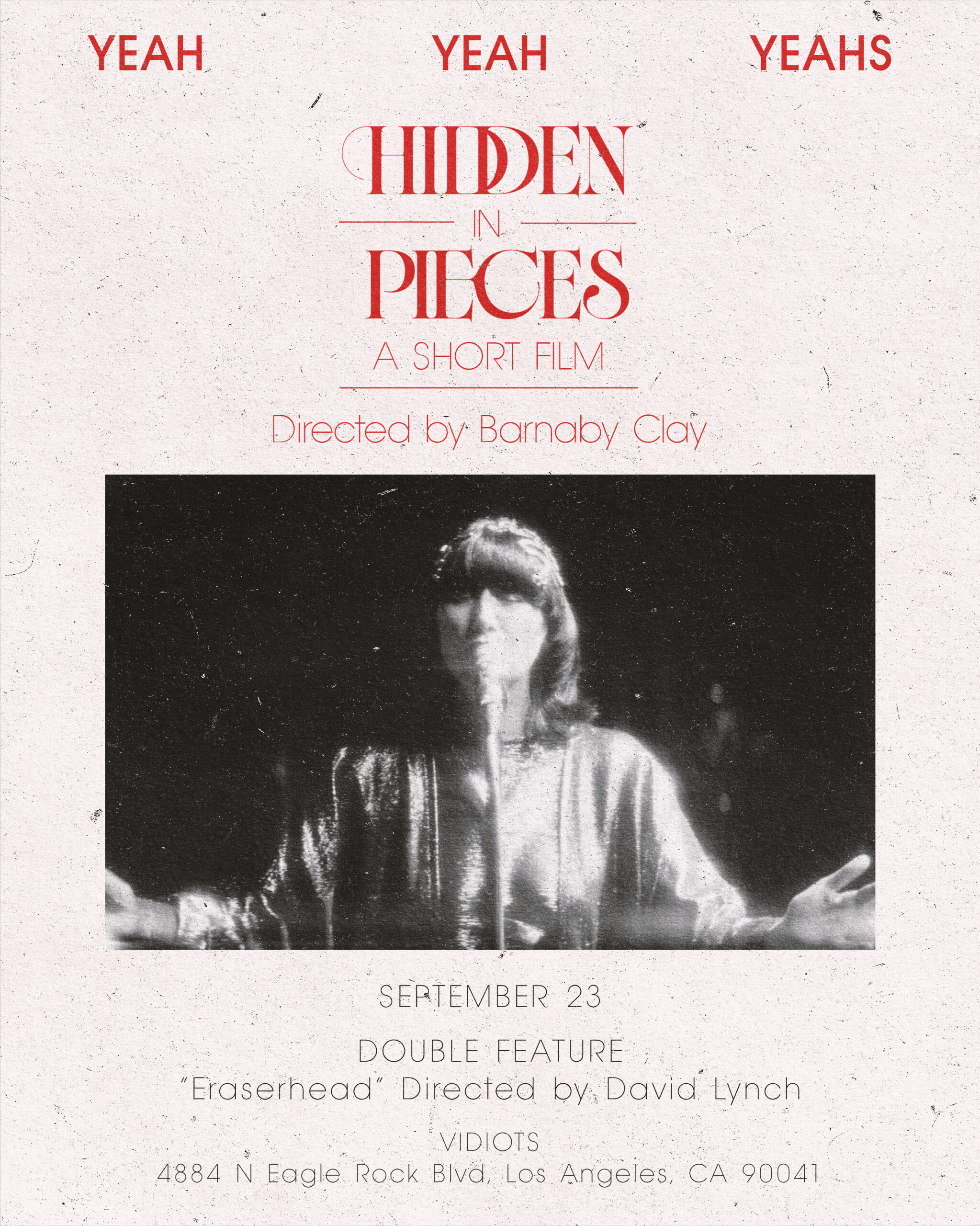 Poster for An Evening with the Yeah Yeah Yeahs – Hidden in Pieces + Eraserhead
