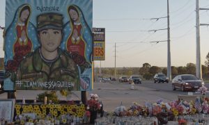 Vanessa Guillen's memorial on the side of the road