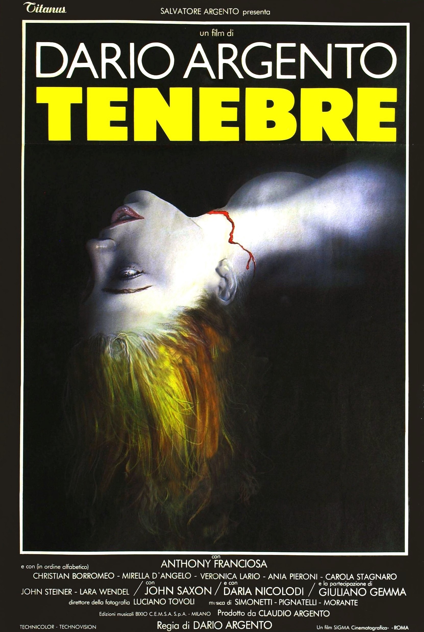 Poster for Tenebrae (Seating begins Saturday at 11:55; movie starts after midnite)