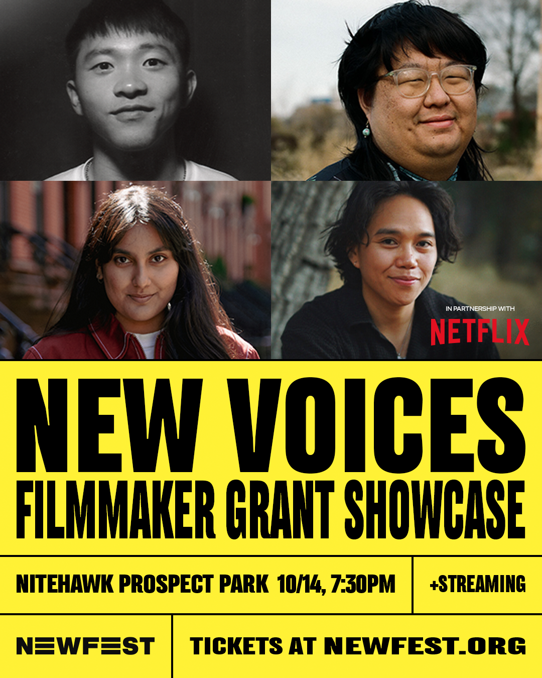 Poster for New Voices Filmmaker Grant Showcase
