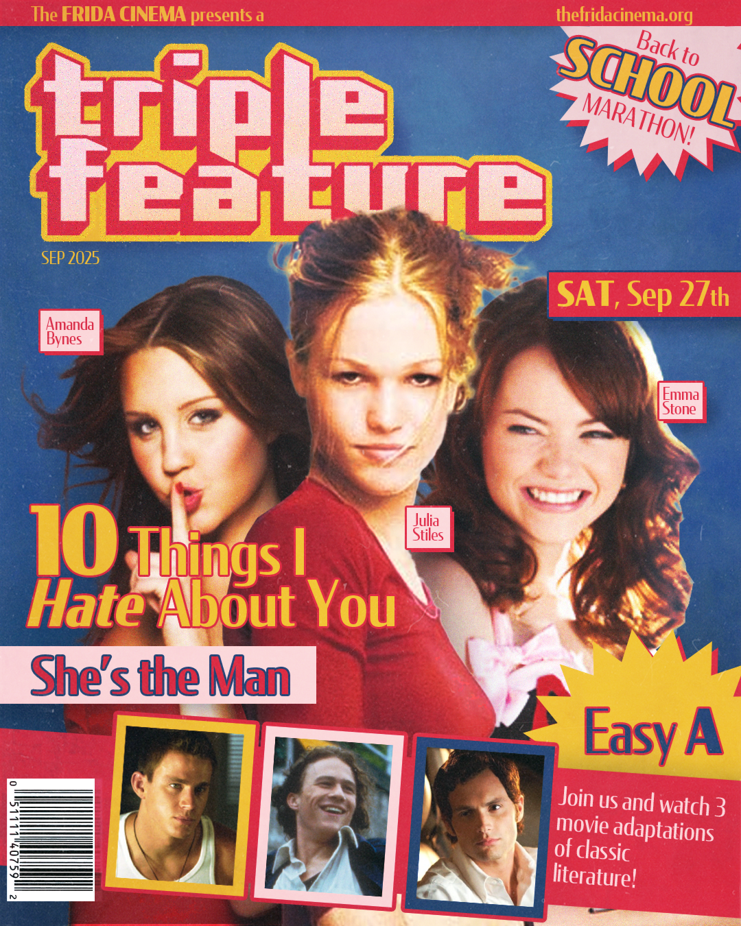 Poster for 10 Things I Hate About You + She’s The Man + Easy A: Back To School Triple Feature