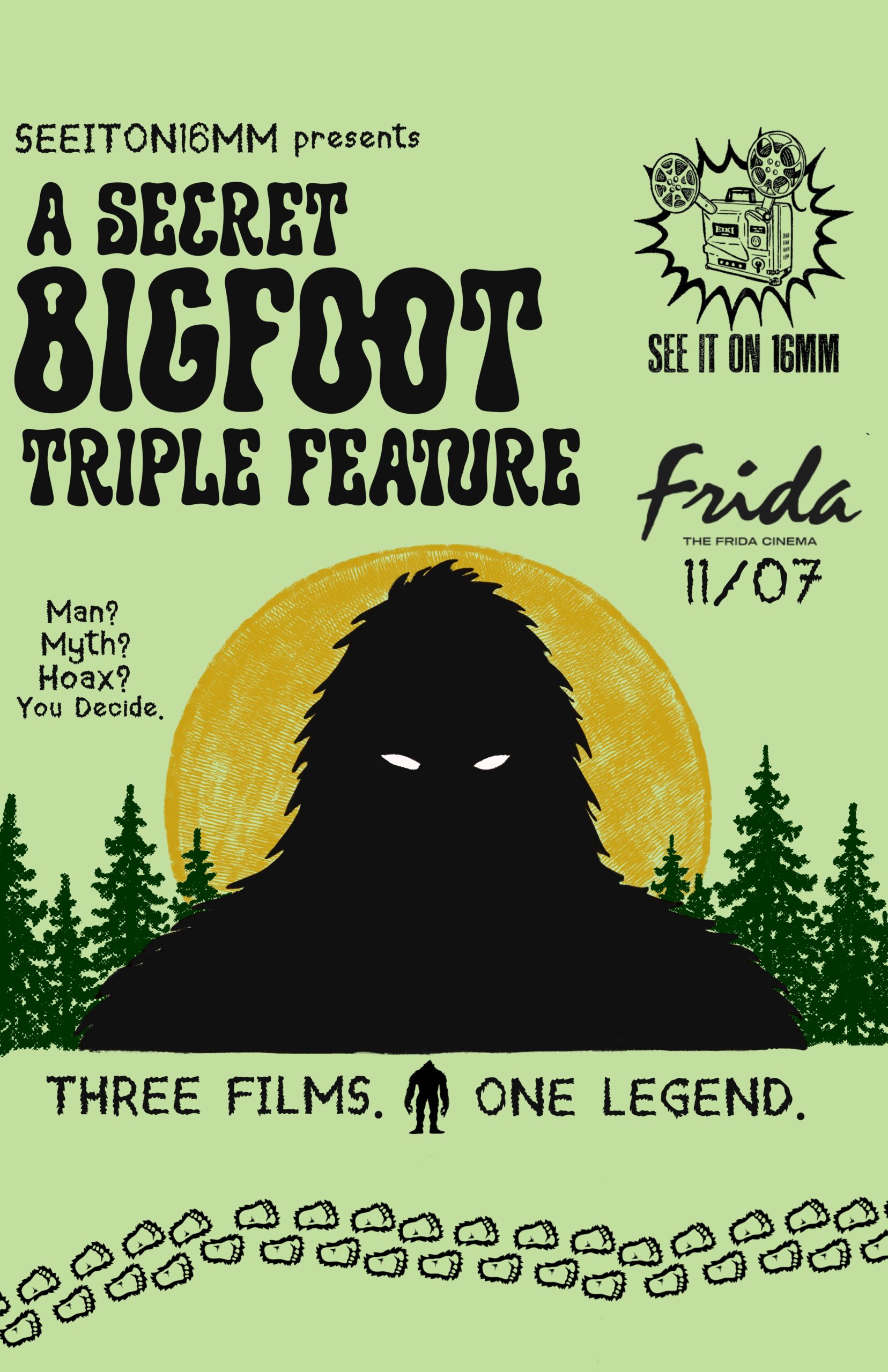 Poster for A Secret Bigfoot Triple Feature: Presented by See It On 16mm