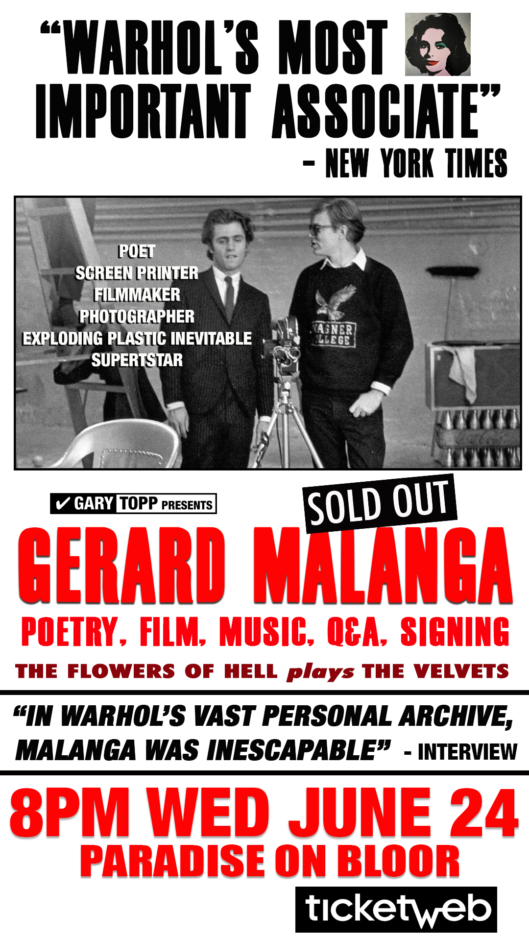 Poster for Gary Topp Presents Gerard Malanga