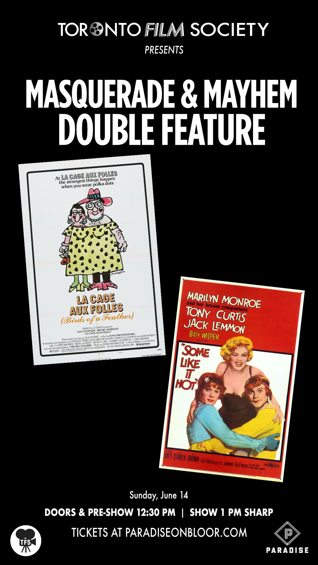 Poster for Double Feature: La Cage Aux Folles & Some Like It Hot