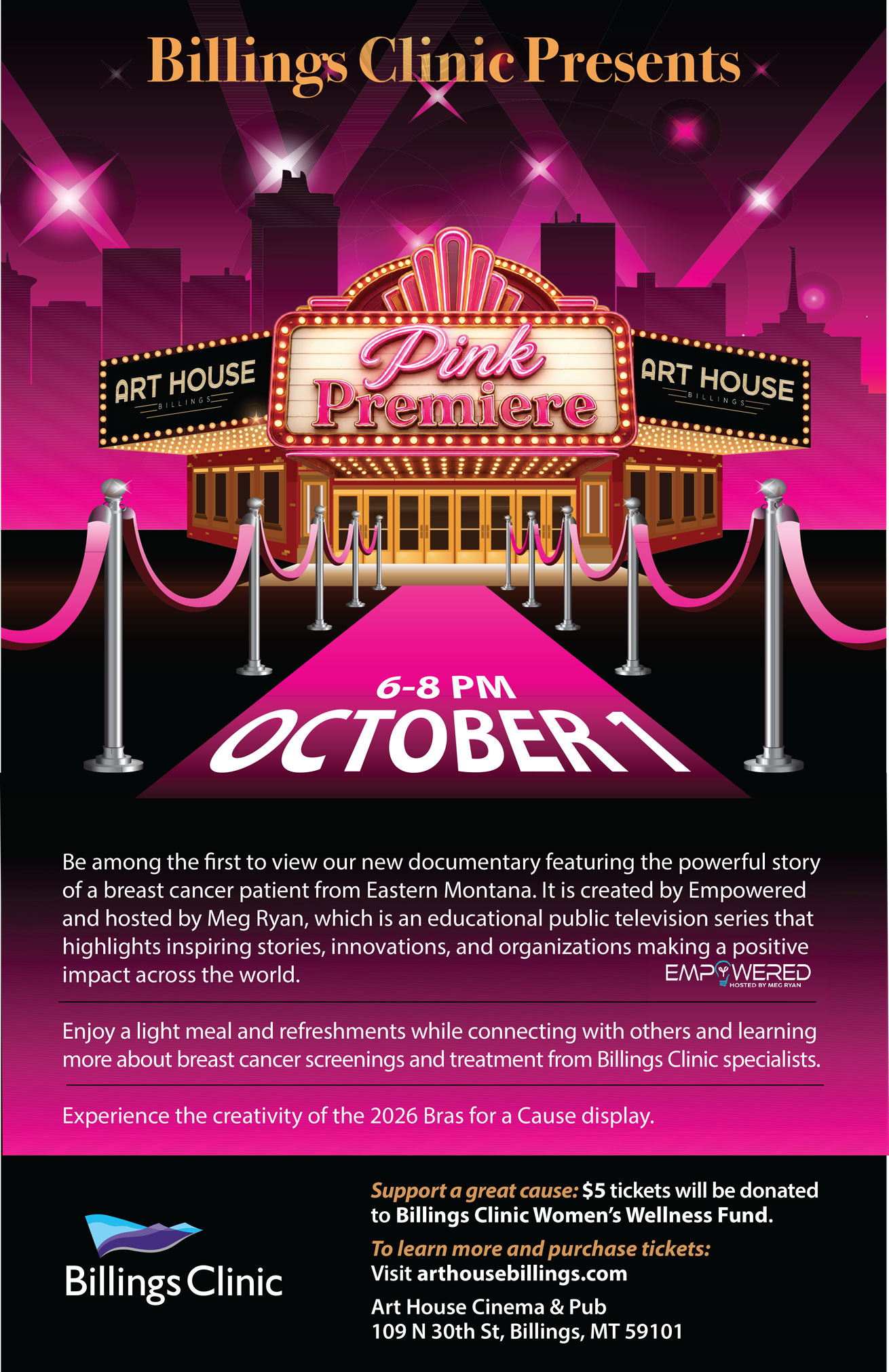 Poster for Pink Premiere | Billings Clinic Presents