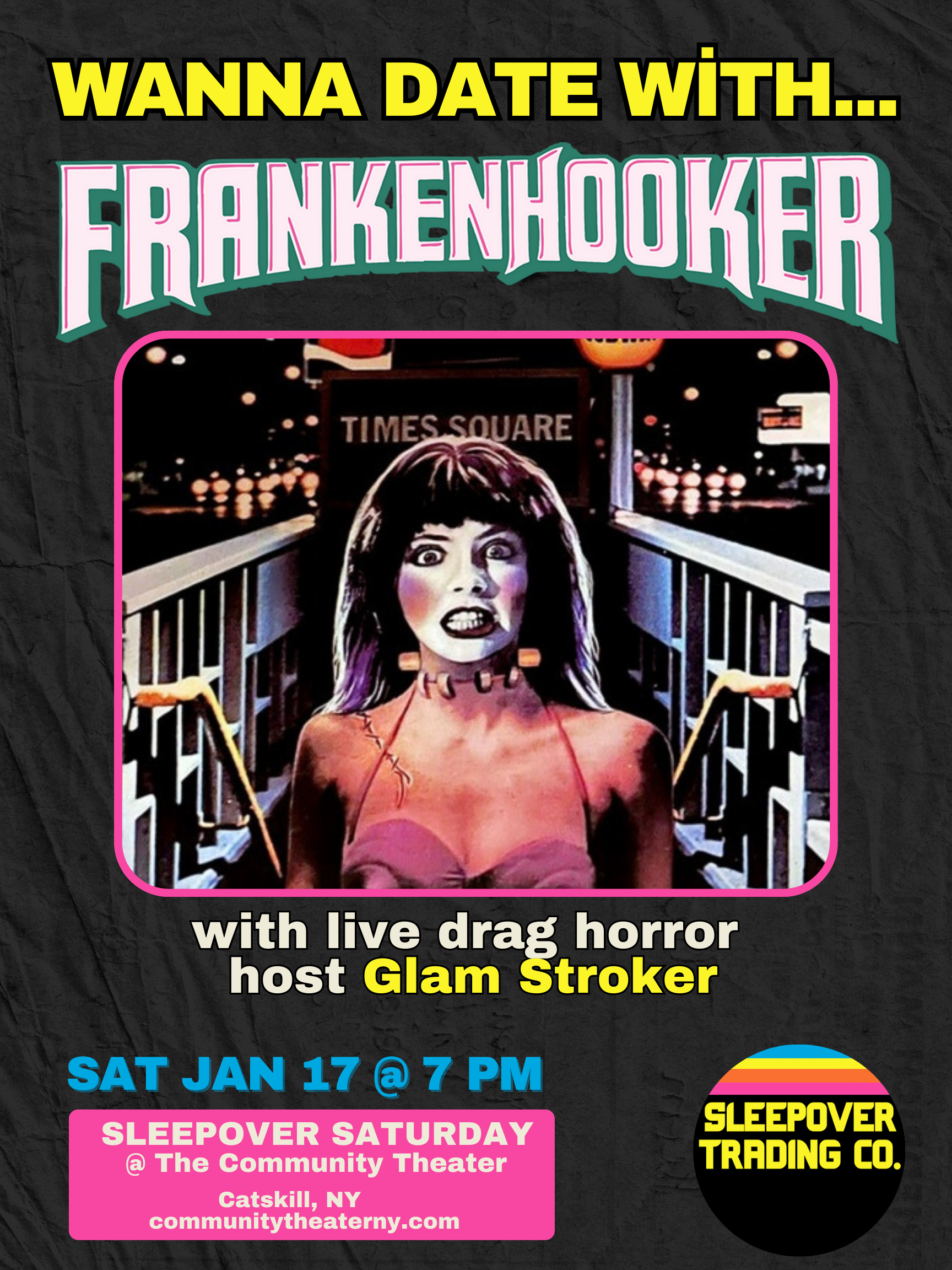 Poster for Frankenhooker (with live drag horror host Glam Stroker)