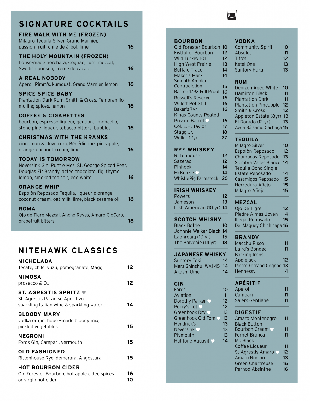 Trees Lounge Menu Nitehawk Cinema Prospect Park