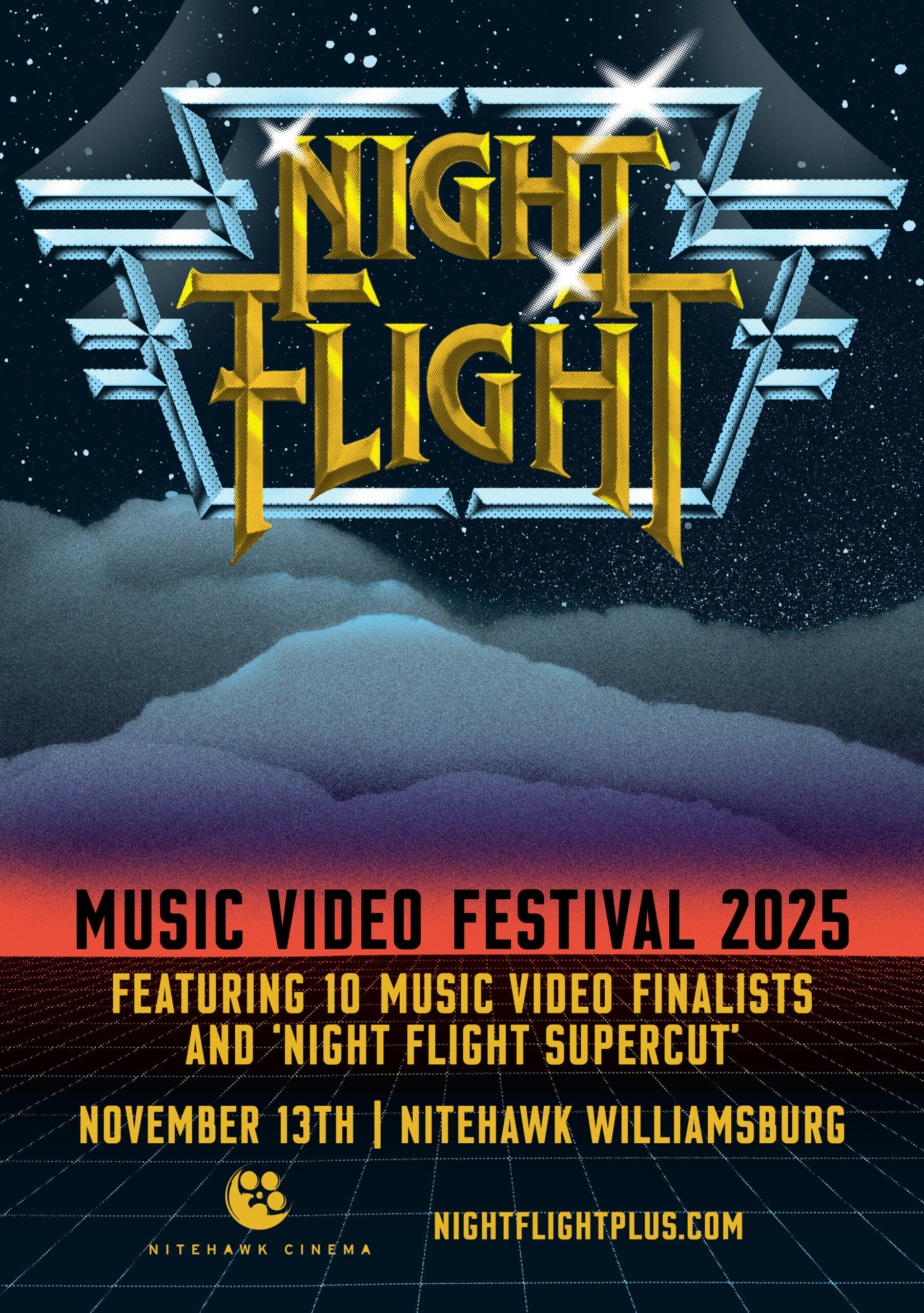 Poster for Night Flight Music Video Festival 2025