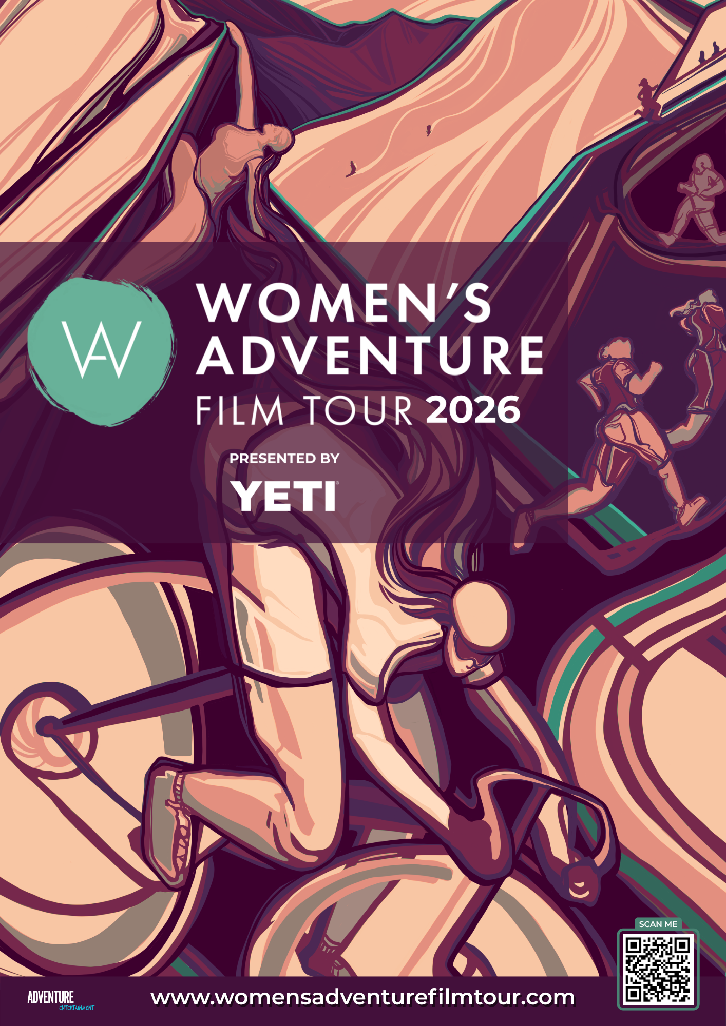 Poster for Women’s Adventure Film Tour 2026