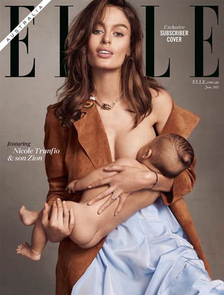 Gorgeous Model Breastfeeding Baby Boy Graces Cover Of Elle Nj