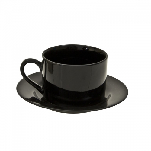 Black Cup & Saucer Plate