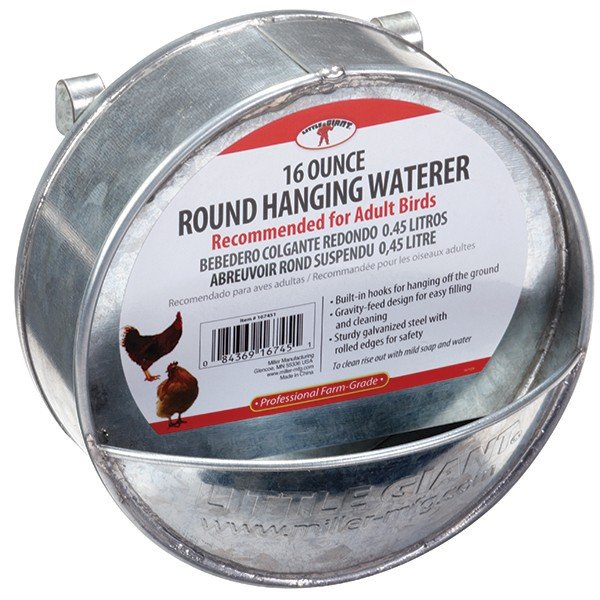 LITTLE GIANT GALVANIZED ROUND HANGING POULTRY WATERER Bowen's Farm
