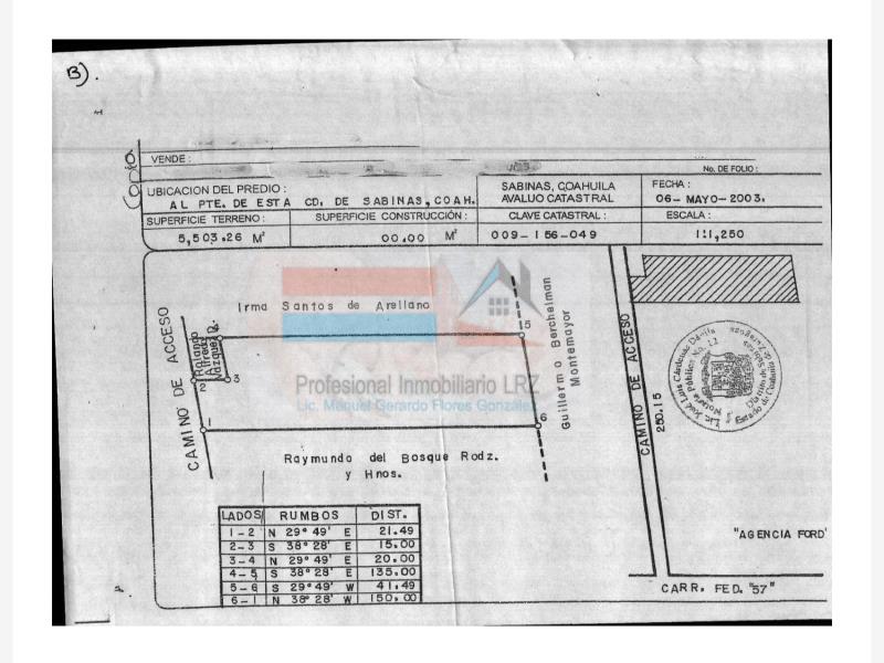 Terreno en venta en Del Bosque Residencial, Sabinas